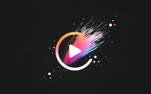 Colorful splash with play icon