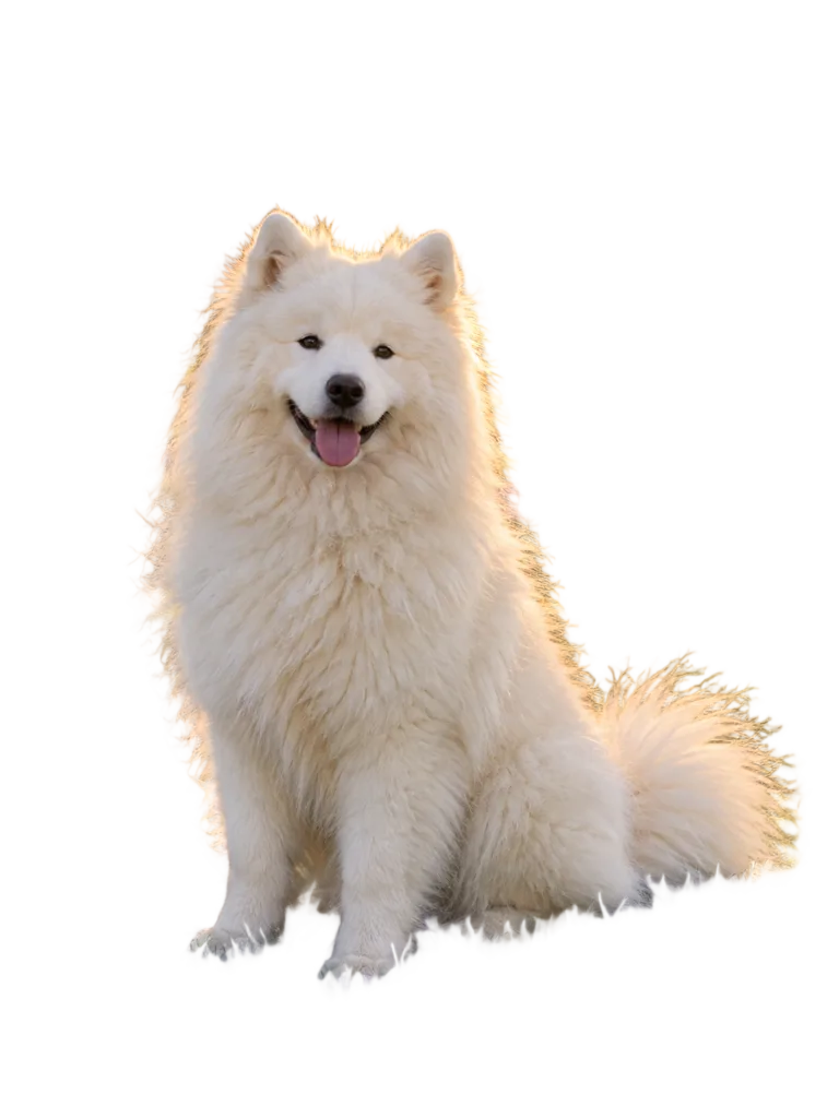 The same dog cut out on a transparent background